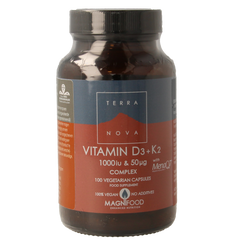 Terranova Vitamine D3+K2 1000ie (25mcg) & 50mcg complex 100.00 Vegetarische capsules