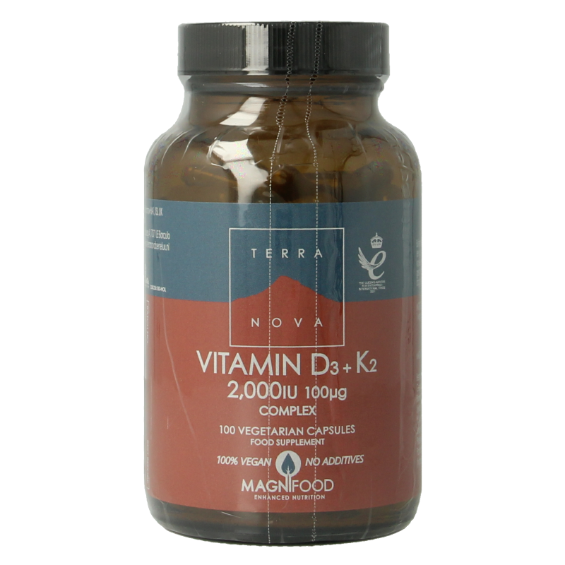Terranova Vitamine D3 2000IU met K2 100mcg complex 100 Vegetarische capsules