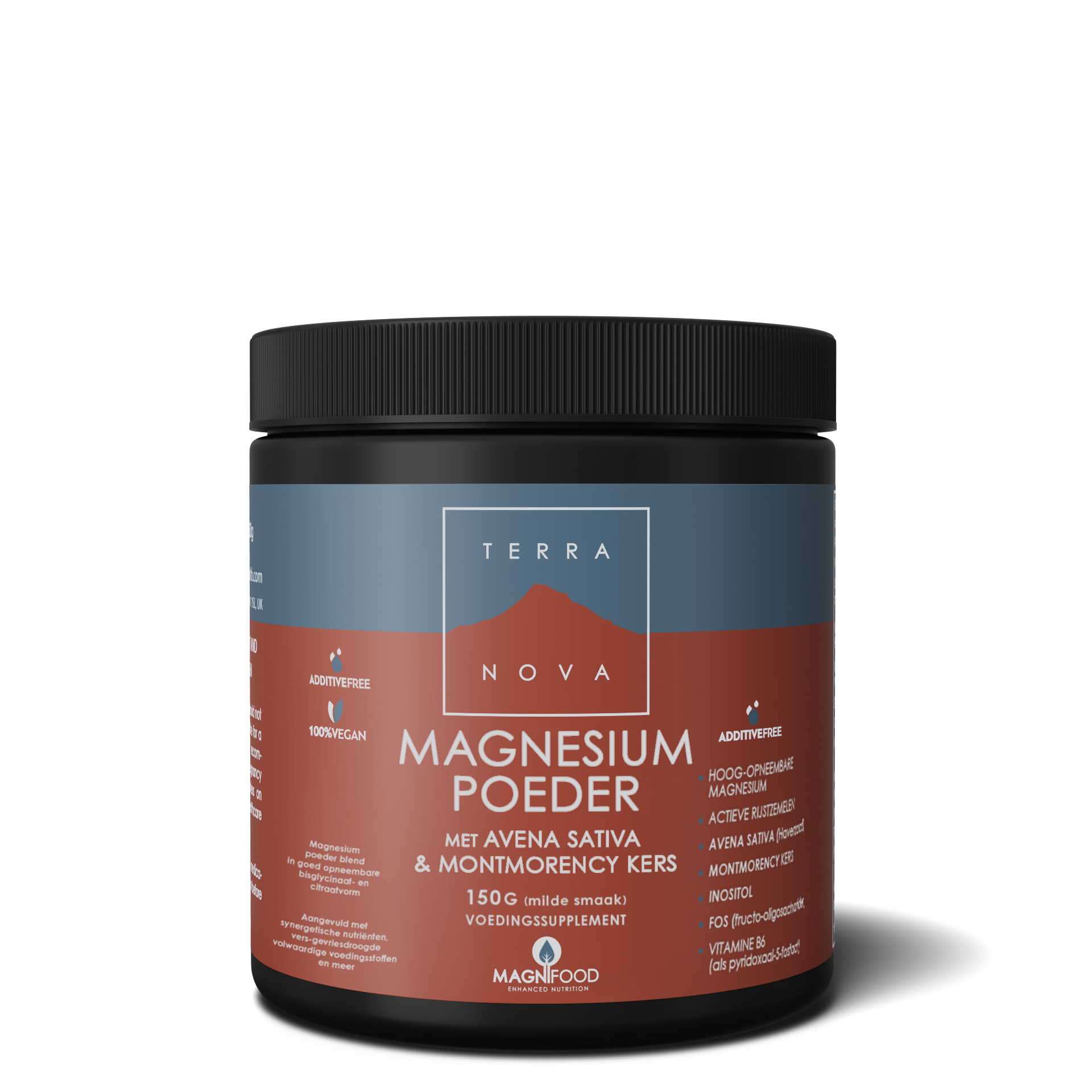 Terranova Magnesiumpoeder met avena sativa&montmorency kers 150.00 Gram