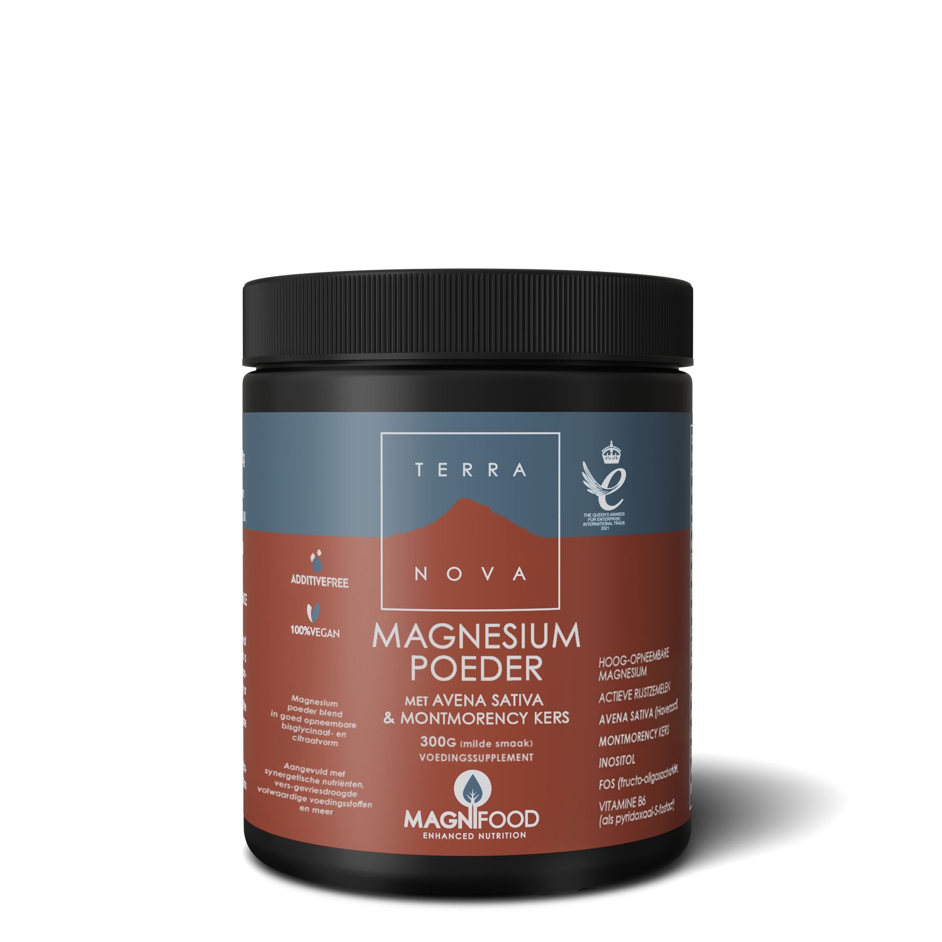 Terranova Magnesiumpoeder met avena sativa&montmorency kers 300.00 Gram