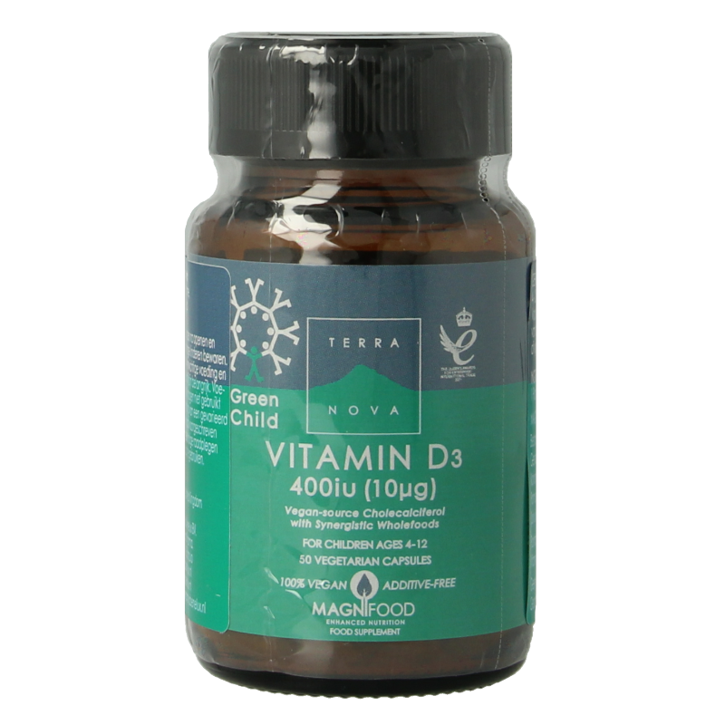 Terranova Green child vitamine D3 400IU 50 Vegetarische capsules
