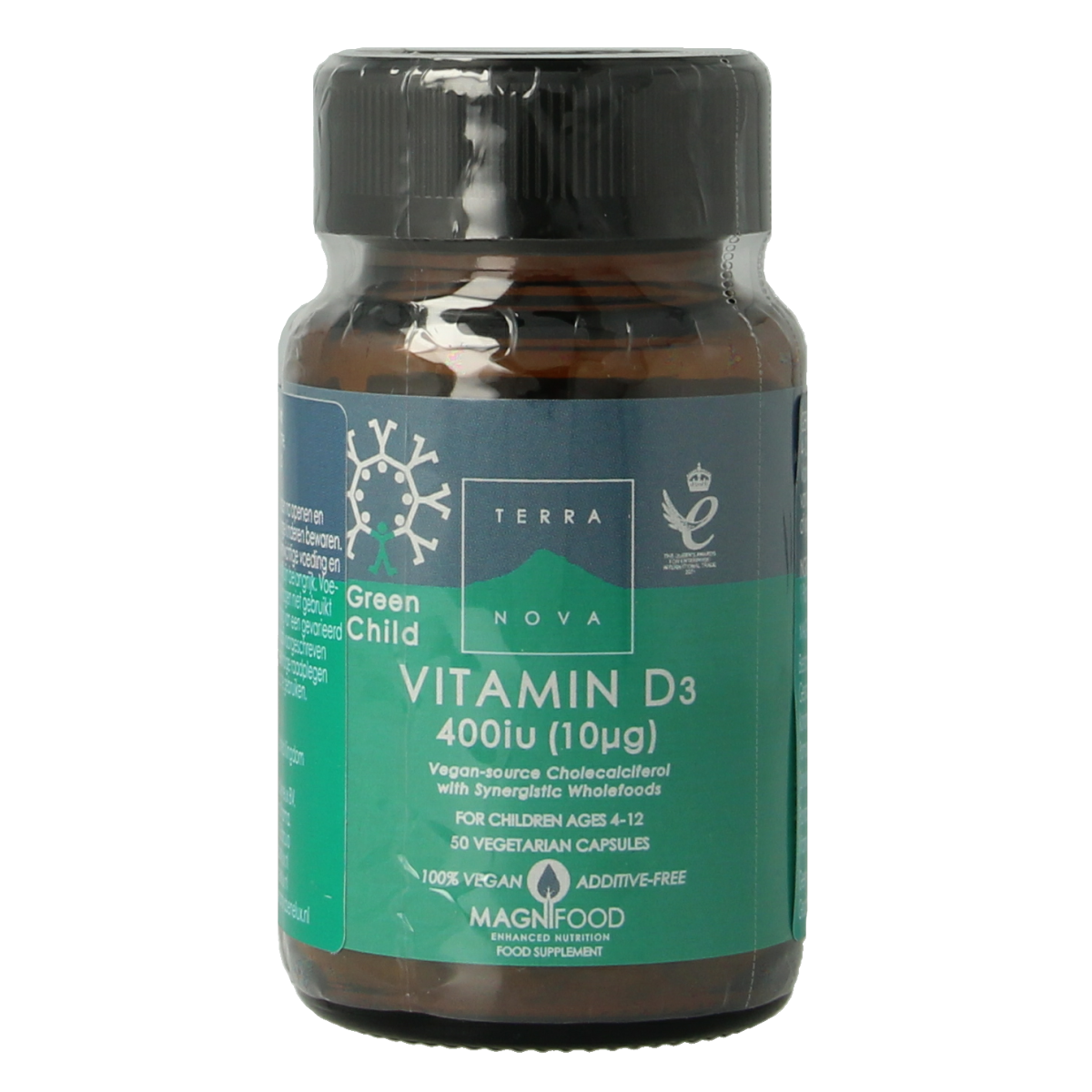 Terranova Green child vitamine D3 400IU 50.00 Vegetarische capsules