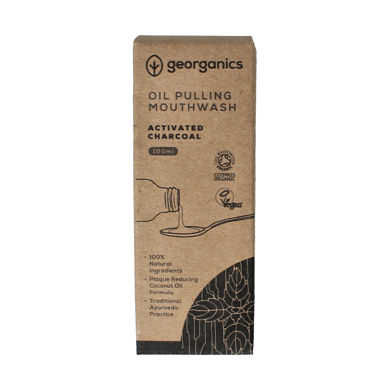 Georganics Mouthwater oilpulling activated charcoal 100 Milliliter