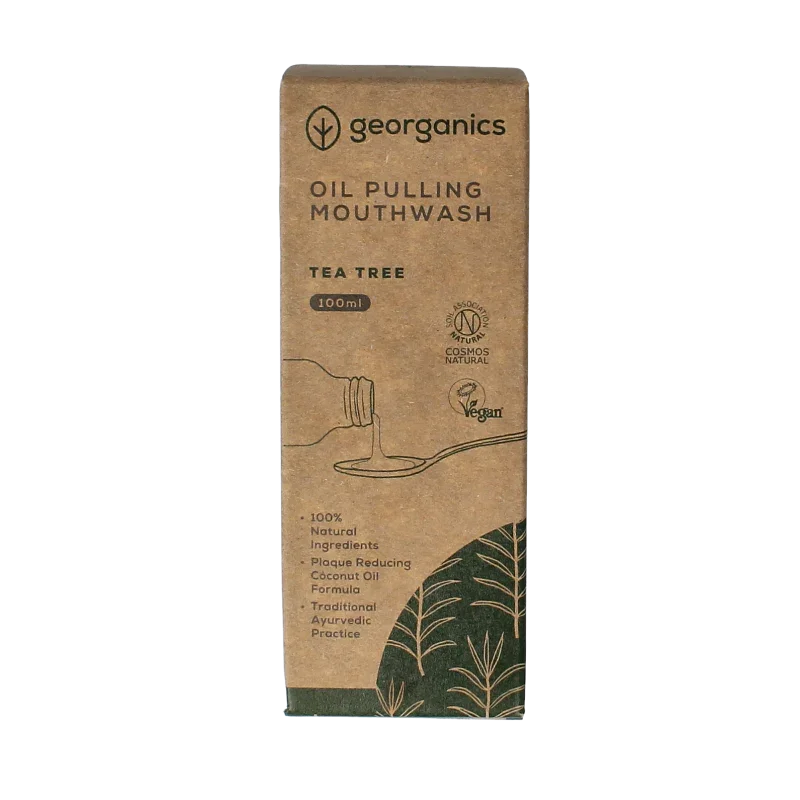 Georganics Mouthwash oilpulling tea tree 100 Milliliter