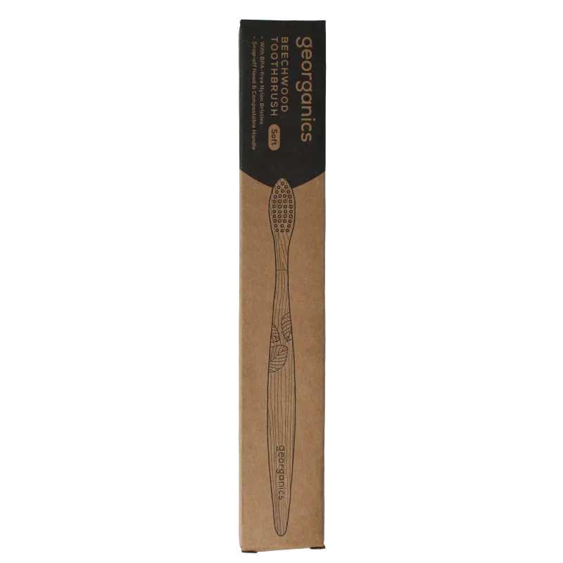 Georganics Toothbrush soft beechwood 1 Stuks