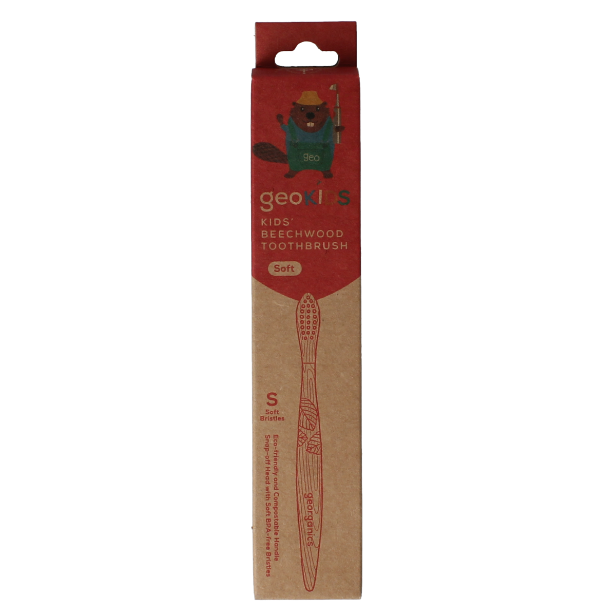 Georganics Toothbrush kids beechwood 1.00 Stuks