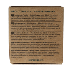 Georganics Toothpaste mineral powder english peppermint 60 Milliliter