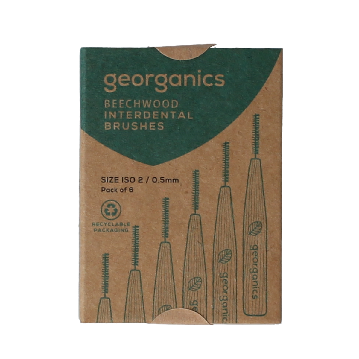 Georganics Interdental brush iso-2 beechwood 1.00 Stuks