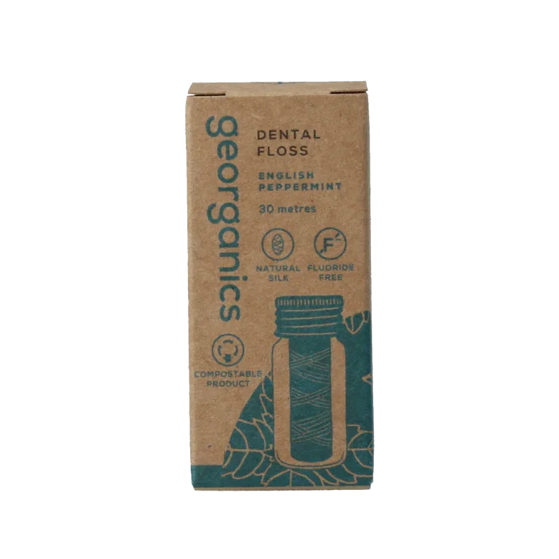 Georganics Dental floss english peppermint 30 meter 1 Stuks