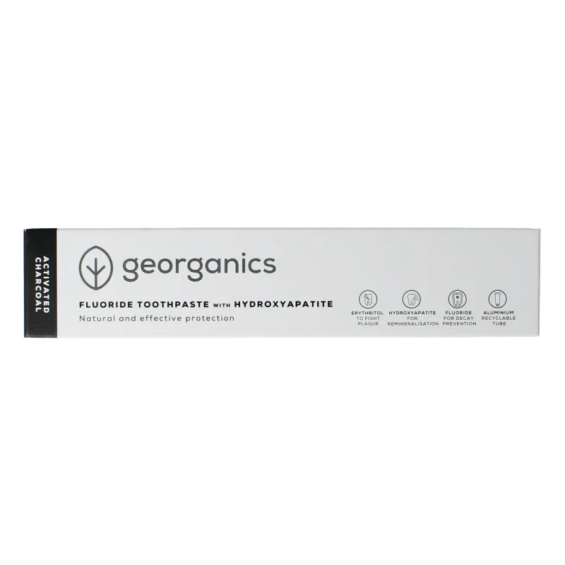 Georganics Toothpaste fluor charcoal tube 75 Milliliter