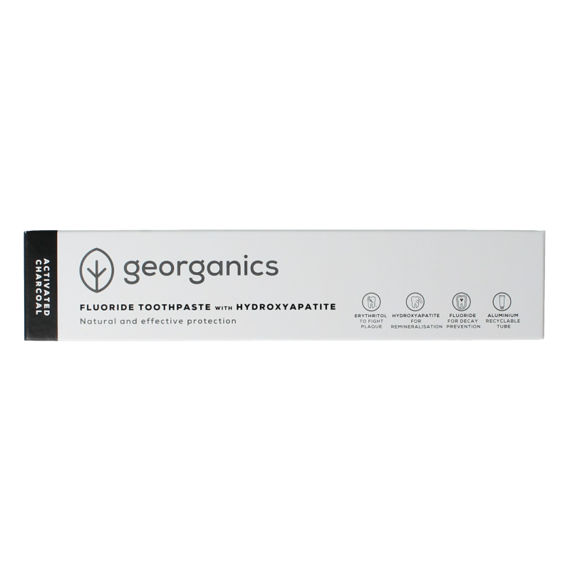 Georganics Toothpaste fluor charcoal tube 75 Milliliter