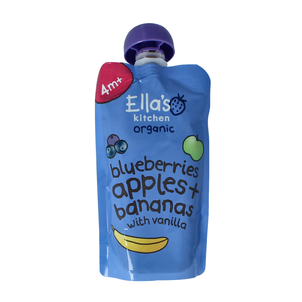 Ella's Kitchen Blueberries apples & bananas & vanille 4+ mnd bio 120.00 Gram