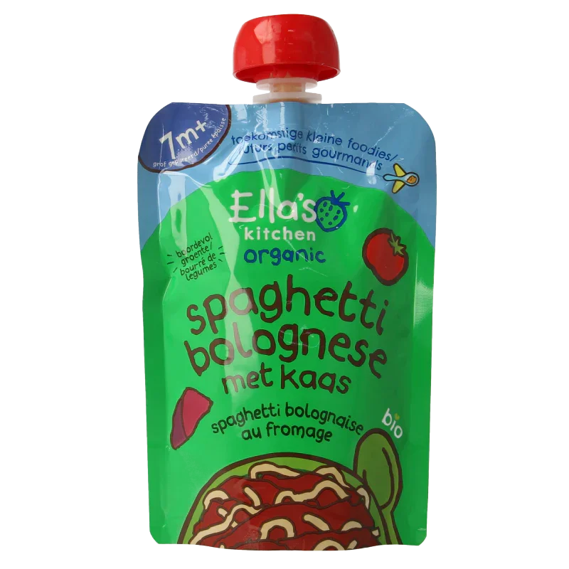 Ella's Kitchen Spaghetti bolognese met kaas 7+ maanden bio 130 Gram