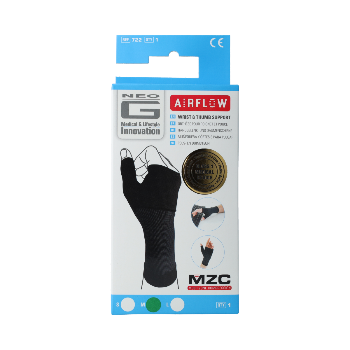 Neo G Airflow wrist & thumb support M 1.00 Stuks