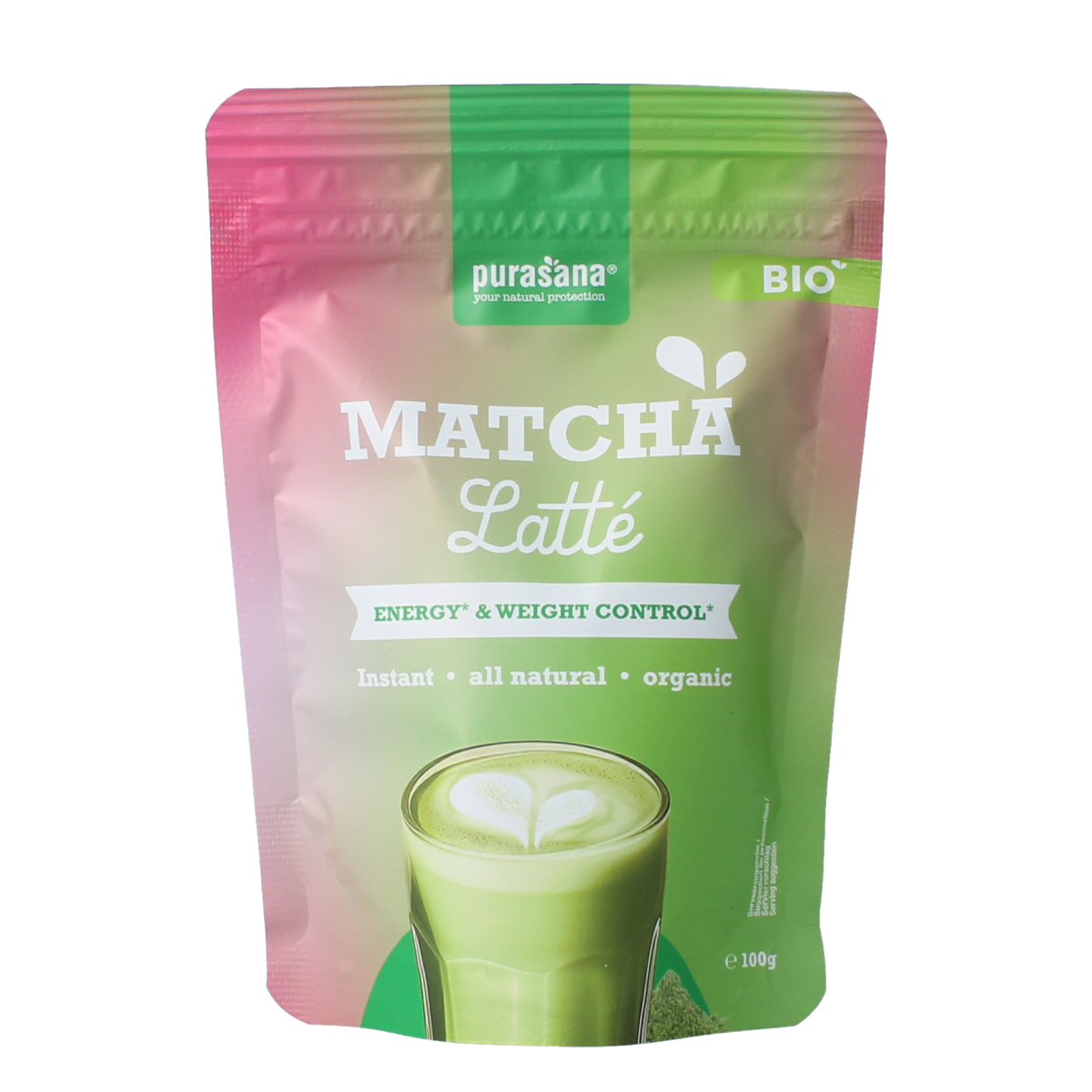 Purasana Instant matcha latte bio 100.00 Gram