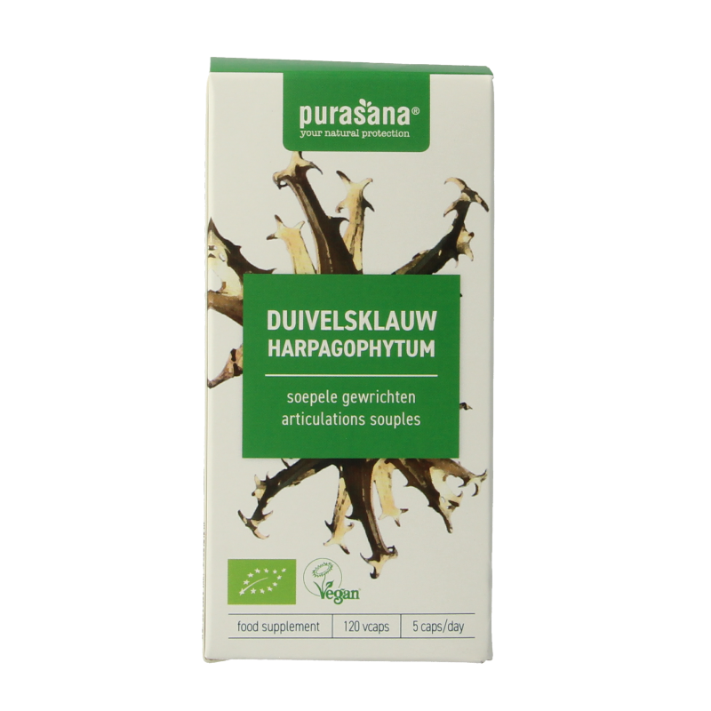 Purasana Duivelsklauw vegan bio 120 Vegetarische capsules