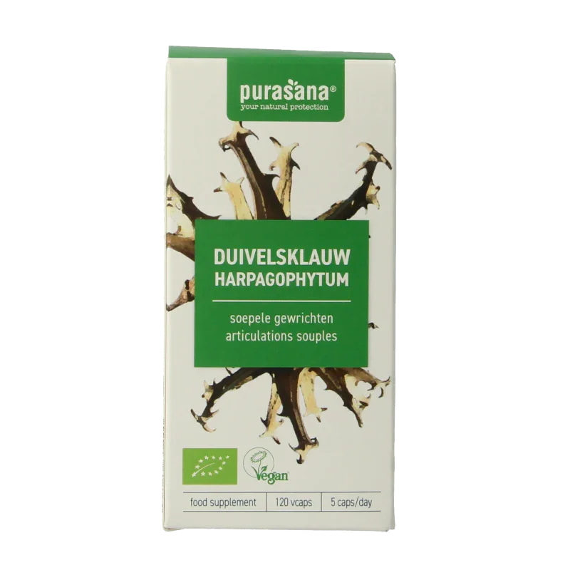 Purasana Duivelsklauw vegan bio 120 Vegetarische capsules