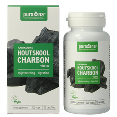 Purasana Plantaardige houtskool vegan 120 Vegetarische capsules