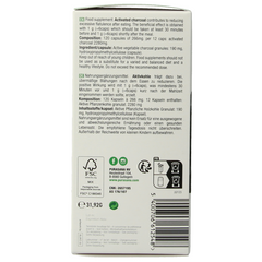 Purasana Plantaardige houtskool vegan 120.00 Vegetarische capsules