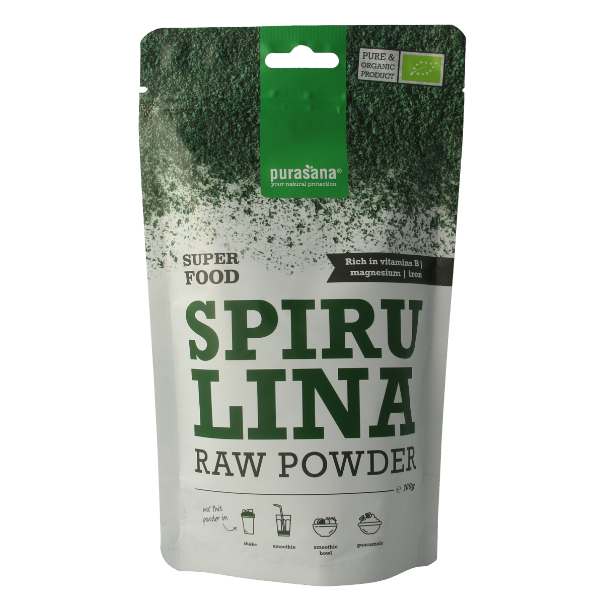 Purasana Spirulina poeder vegan bio 200.00 Gram