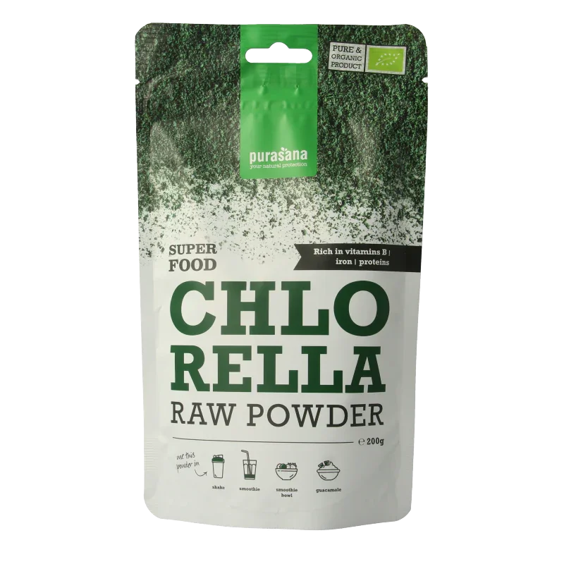 Purasana Chlorella poeder vegan bio 200 Gram