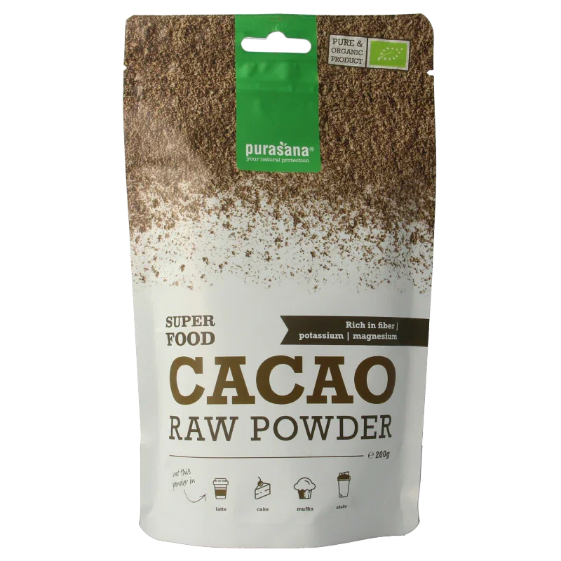 Purasana Cacao poeder vegan bio 200 Gram
