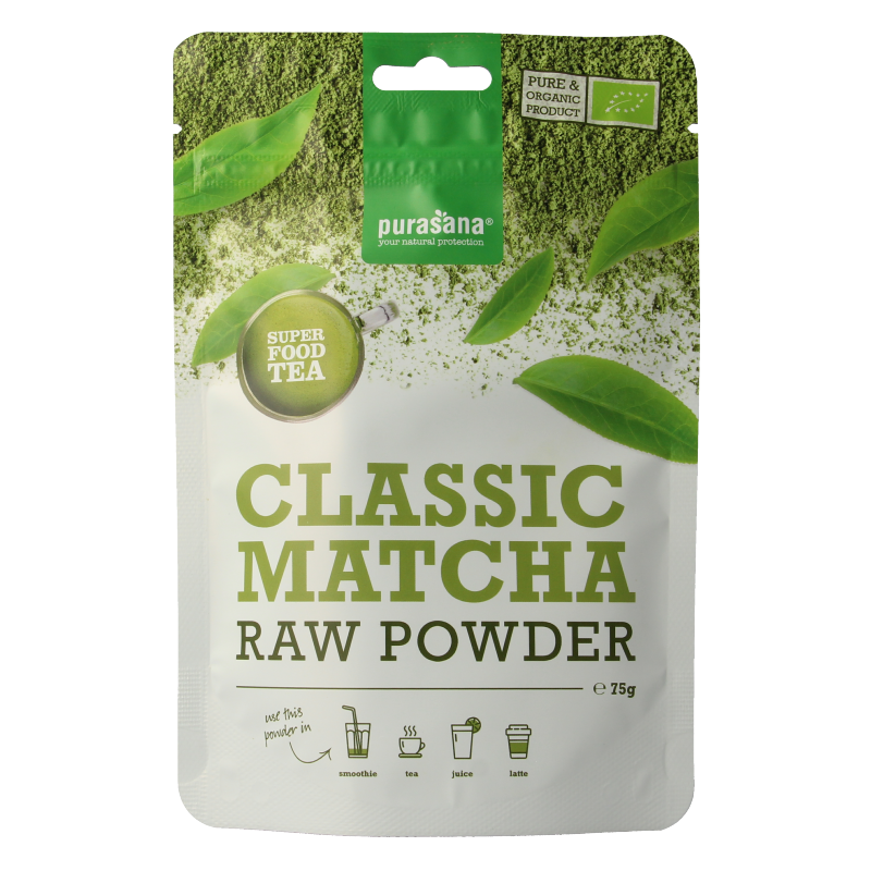 Purasana Matcha classic poeder vegan bio 75 Gram