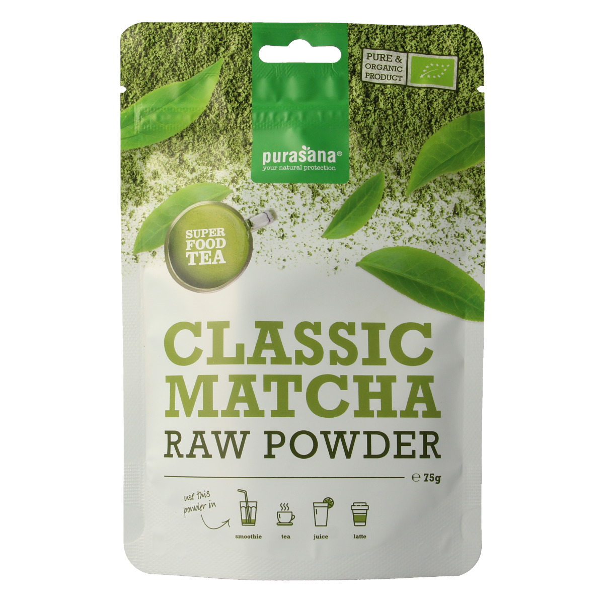 Purasana Matcha classic poeder vegan bio 75.00 Gram