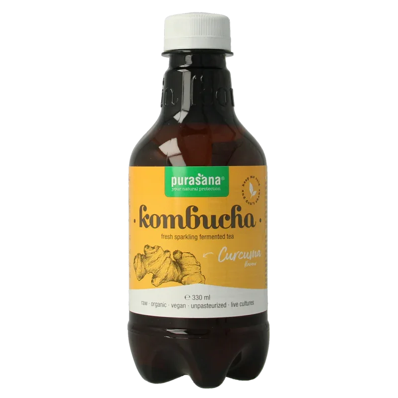 Purasana Kombucha curcuma vegan bio 330 Milliliter