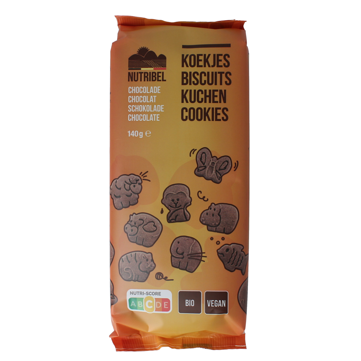 Nutribel Kinderkoekjes chocolade bio 140.00 Gram