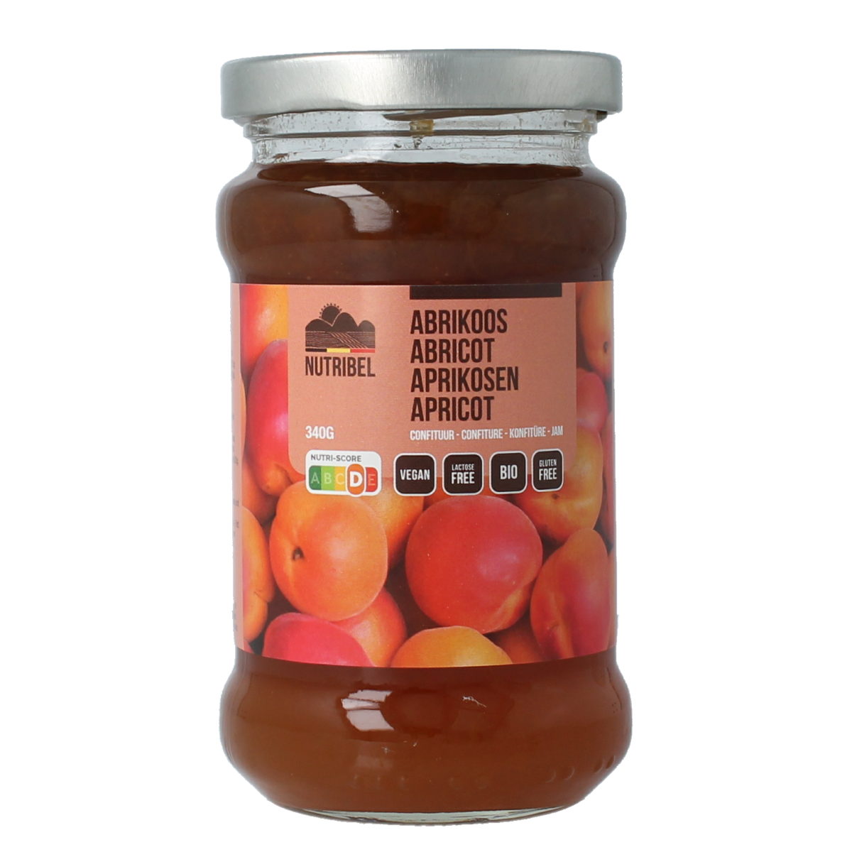 Nutribel Abrikozen confituur bio 340.00 Gram