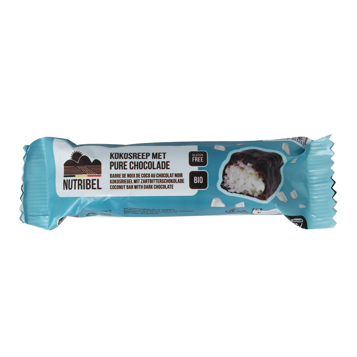 Nutribel Kokosreep met pure chocolade bio 40.00 Gram