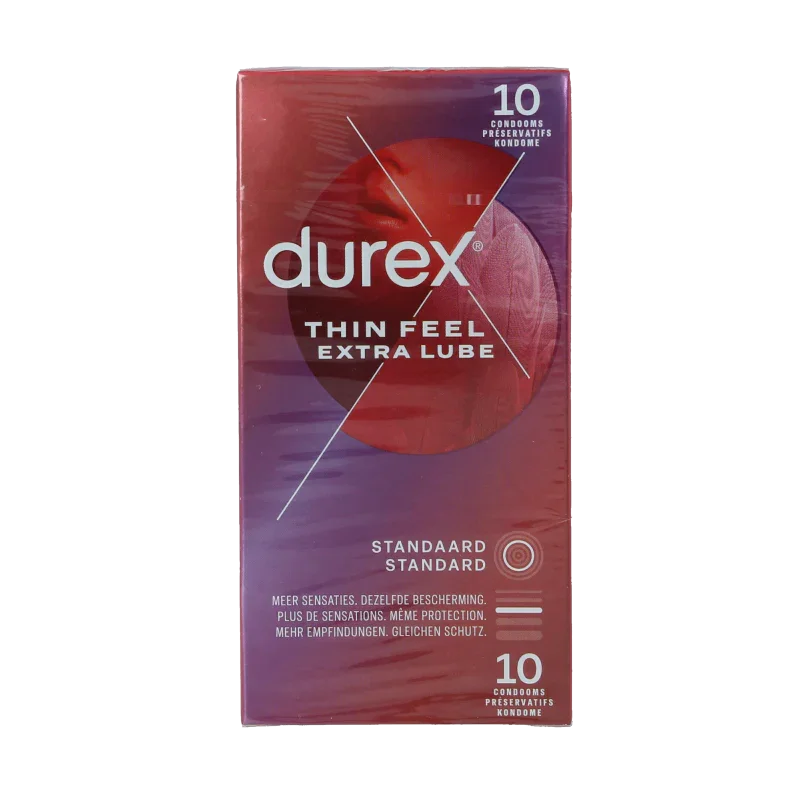 Durex Thin feel extra lube 10 Stuks