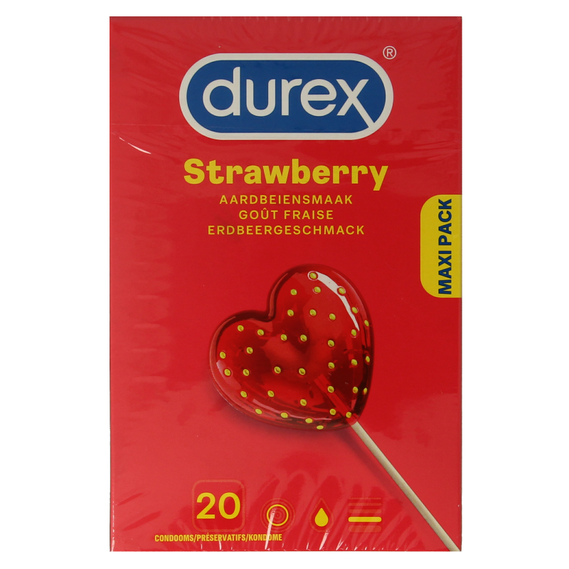 Durex Condooms sexy strawberry 20 Stuks