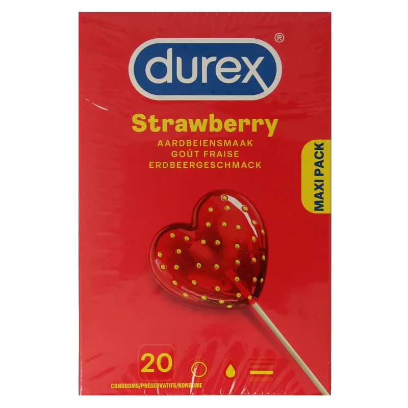 Durex Condooms sexy strawberry 20 Stuks