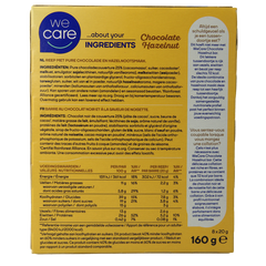 WeCare Lower carb tussendoortje chocola & hazelnoot 8 Stuks