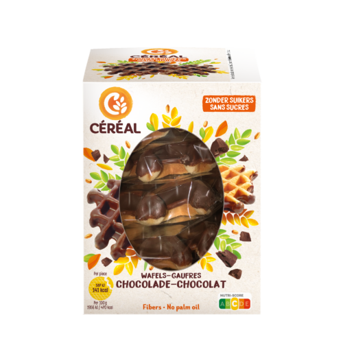 Cereal Chocoladewafels zacht zonder suikers 150 Gram
