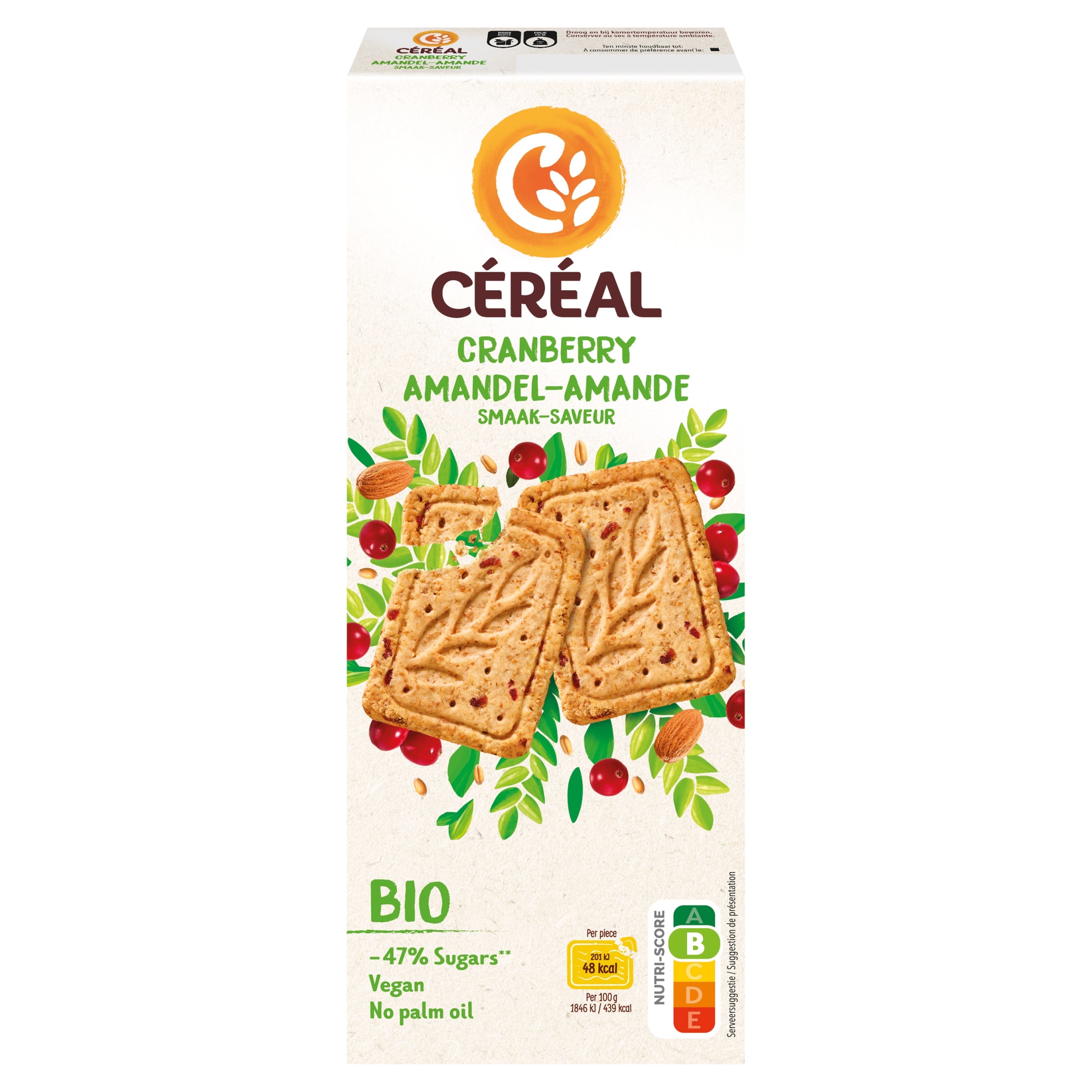 Cereal Koekjes cranberry amandel bio 132 Gram
