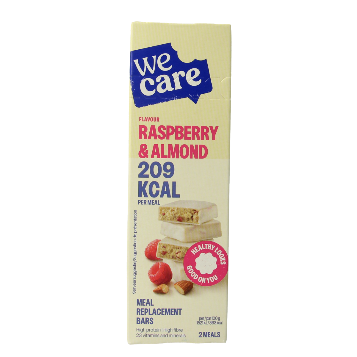 WeCare Meal replacement bars raspberry & almond 116.00 Gram
