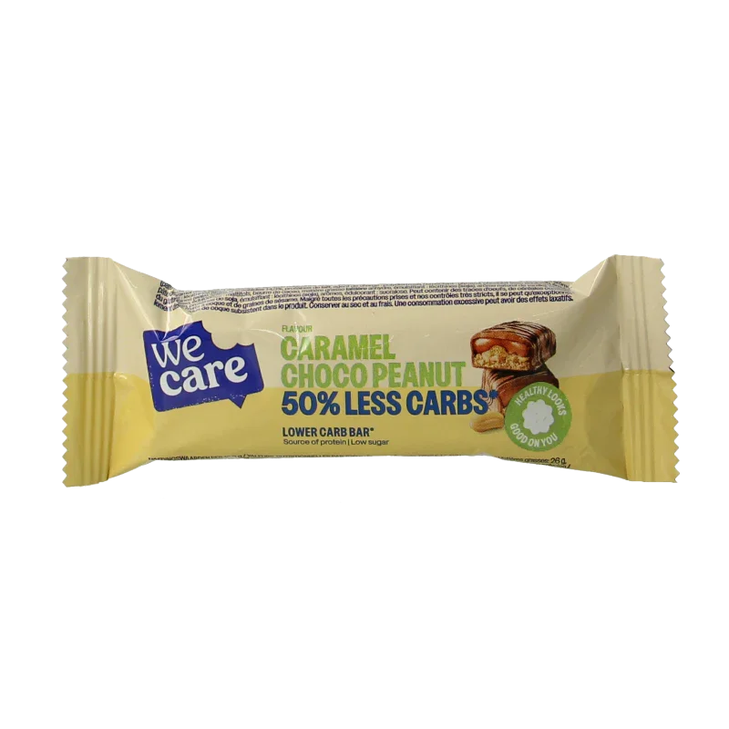 WeCare Lower carb bar caramel choco peanut 35 Gram
