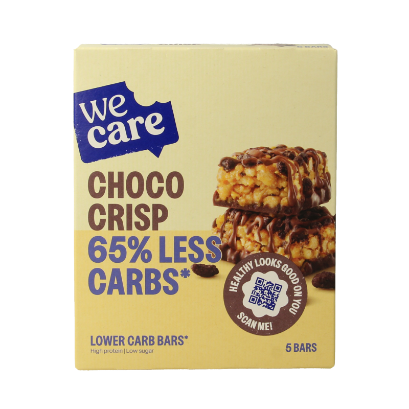 WeCare Lower kcal/carb bars choco crisp 150 Gram