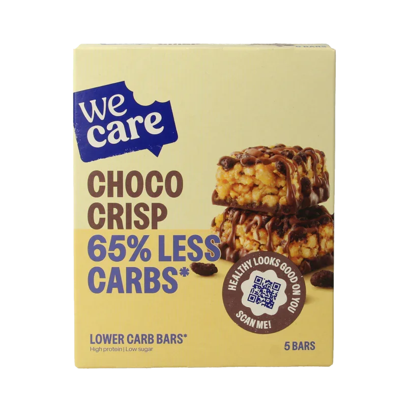 WeCare Lower kcal/carb bars choco crisp 150 Gram