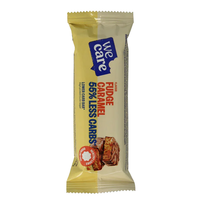 WeCare Lower kcal/carb bar fudge caramel 60 Gram