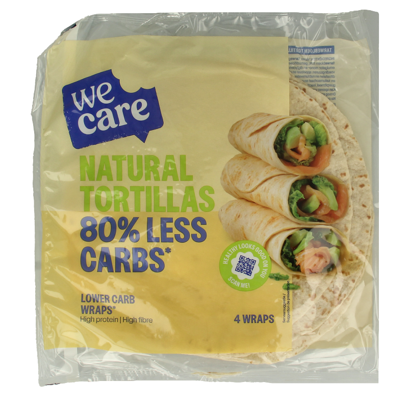 WeCare Lower kcal/carb natural tortillas 160 Gram