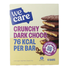 WeCare Lower kcal/carb bars crunchy dark choco 102 Gram