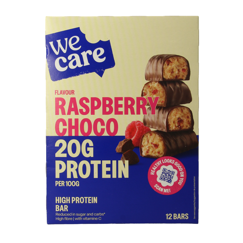 WeCare High protein bars raspberry choco 372 Gram