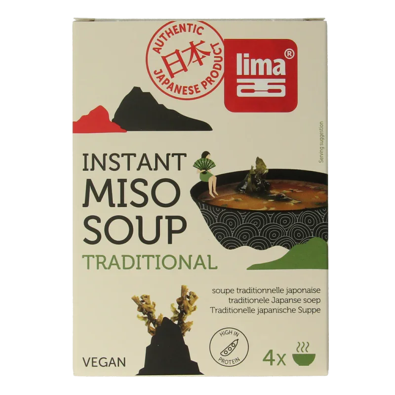 Lima Instant miso soep 4 x 10 gram 40 Gram