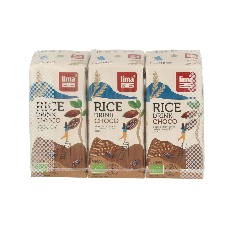 Lima Rice drink choco calcium 200ml bio 3 Stuks