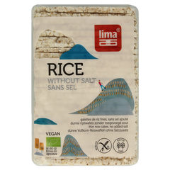 Lima Rijstwafels zonder zout dun recht bio 130 Gram