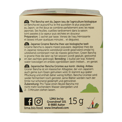 Lima Green bancha thee builtjes bio 10 Zakjes